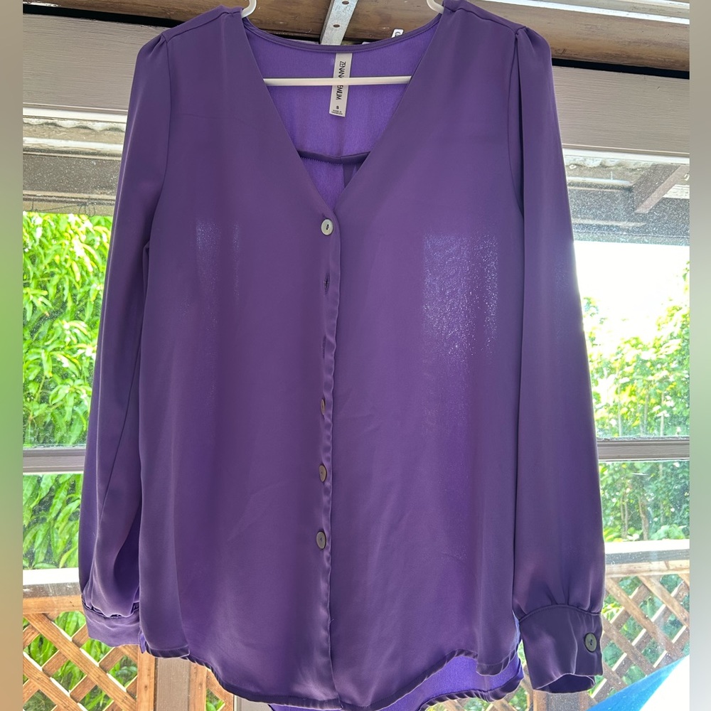 Purple long sleeve button down